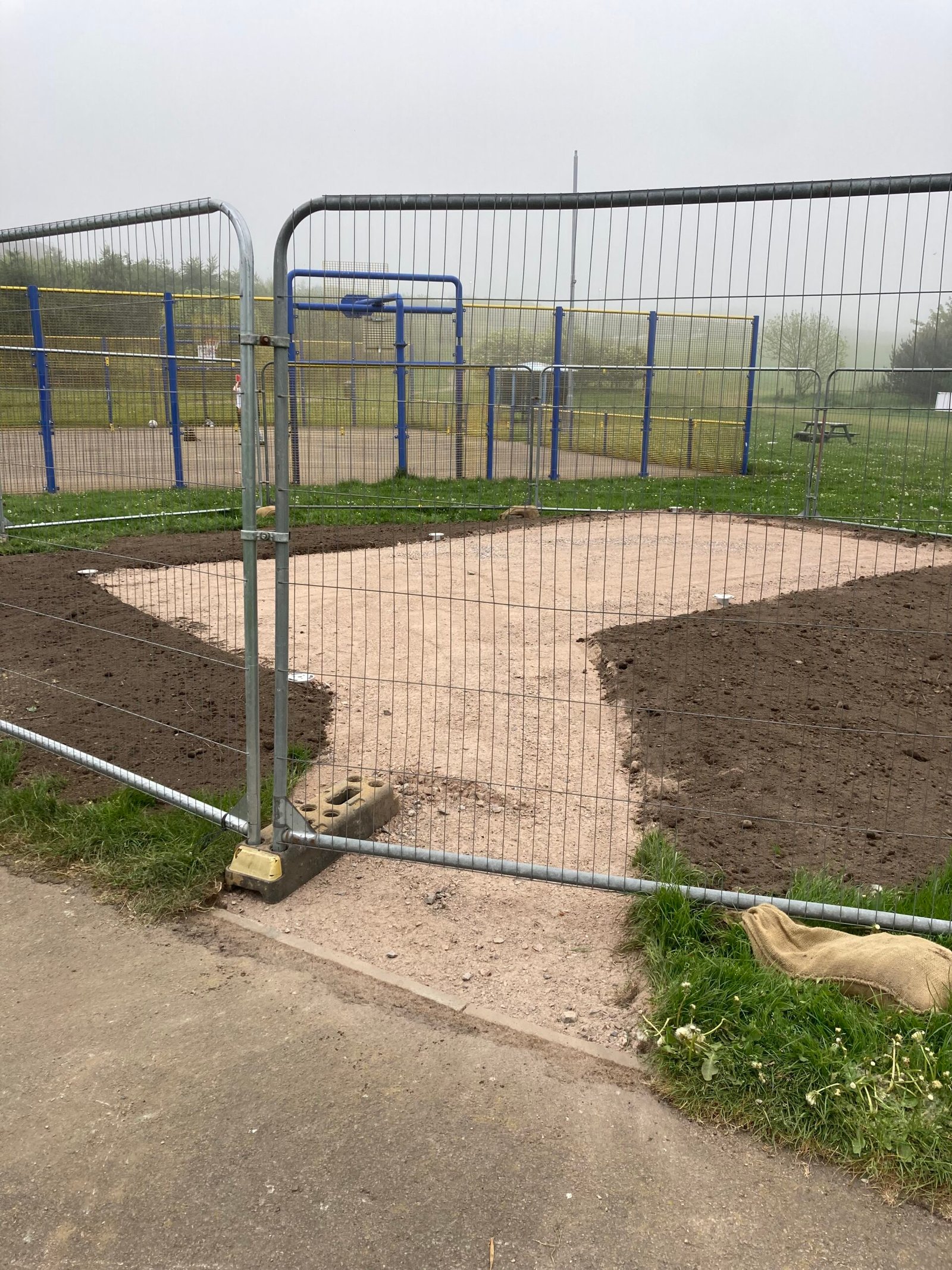 The Outdoor Classroom site being prepared with ground screws and levelled ground.